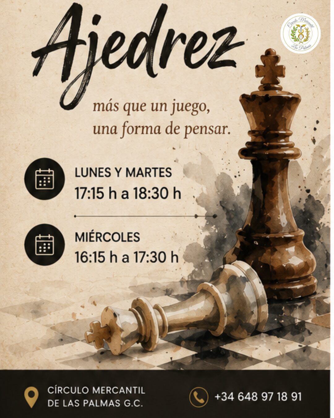 Cartel de ajedrez del Círculo Mercantil